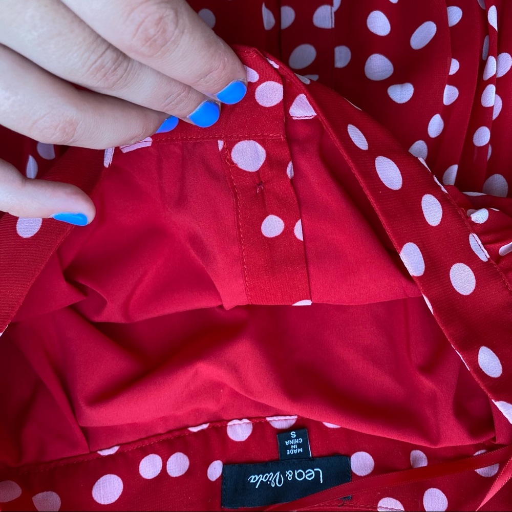 Red polka dot midi skirt - Picture 6 of 7